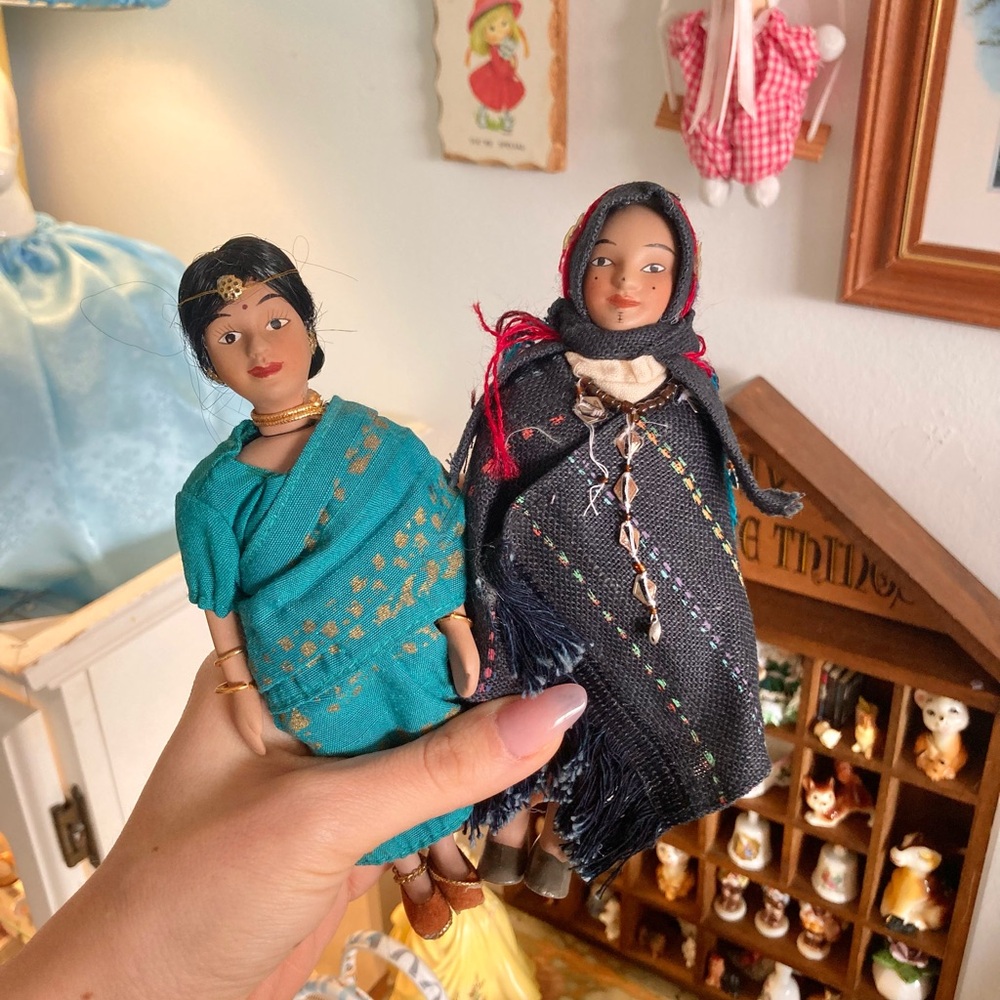 Set of Vintage Cultural Porcelain Dolls